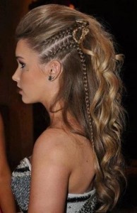 Simple Braid With Poof Hairstyle side braids
