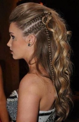 Simple Braid With Poof Hairstyle side braids