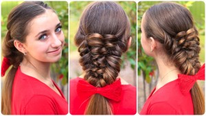 Simple Braid With Poof Hairstyle young girl