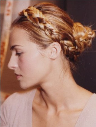 blond French Braided Bun Hairstyle