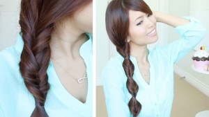 wavy hairs - Simple Braid With Poof Hairstyle