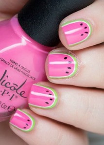 watermelon nail art