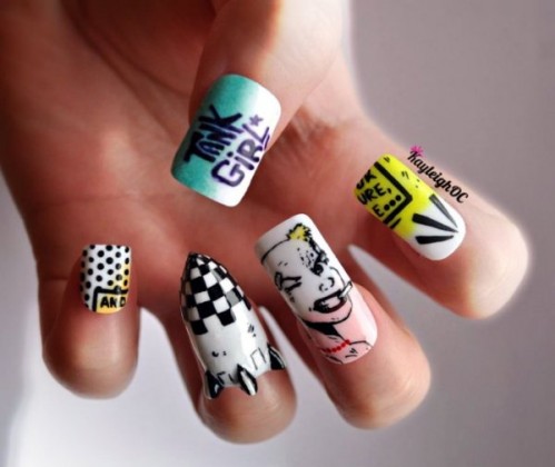 Funky Party Girly Nail Art - Nail Art Guide