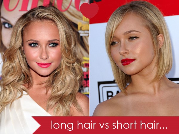 short hair vs long hair - hairs style - long hair vs short hair - celebrities in long hairs and short hairs - hair Styles