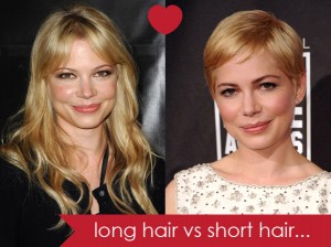 hairs style - long hair vs short hair - celebrities in long hairs and short hairs - hair Styles