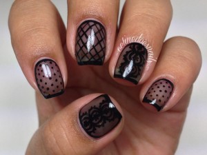 black nail art
