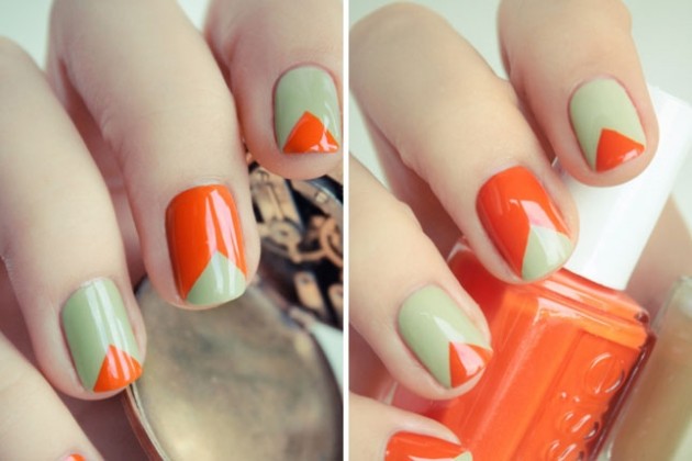 Trendy Triangles nail art design