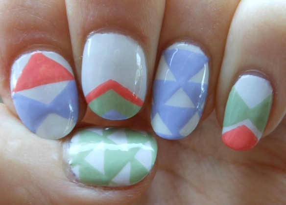 Trendy Triangles nail art design