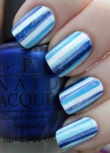 Visual Stripes a colorful nail art design