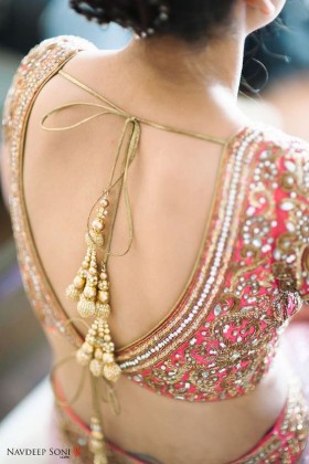 Deep back neck blouse designs for your sari