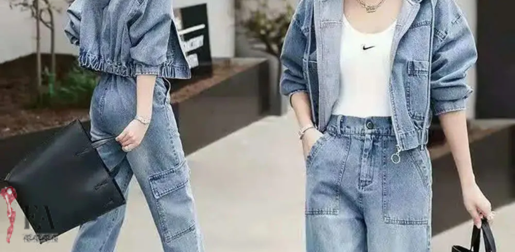 jean two piece set