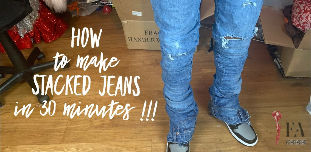 stacked jeans for men