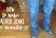 stacked jeans for men