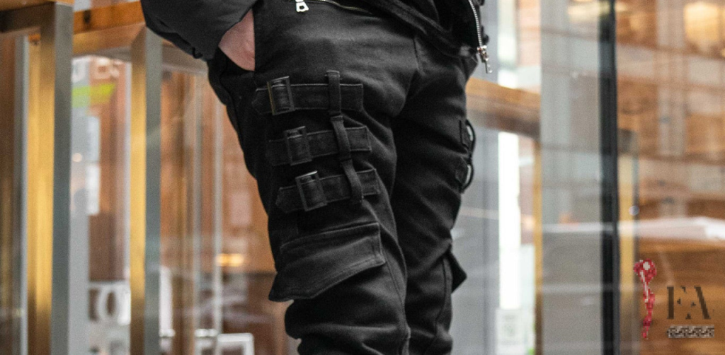 black stacked jeans mens